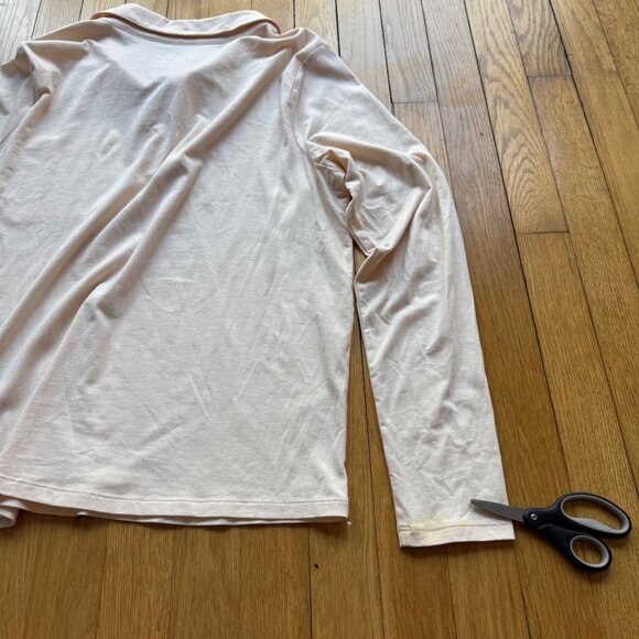 AnyBody Size M Pink Cozy Knit Luxe Long Sleeve Collared Polo Shirt Top - Picture 3 of 16